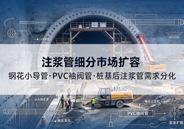 海安注浆管细分市场扩容，隧道钢花小导管、PVC 袖阀管、桩基后注浆管需求分化